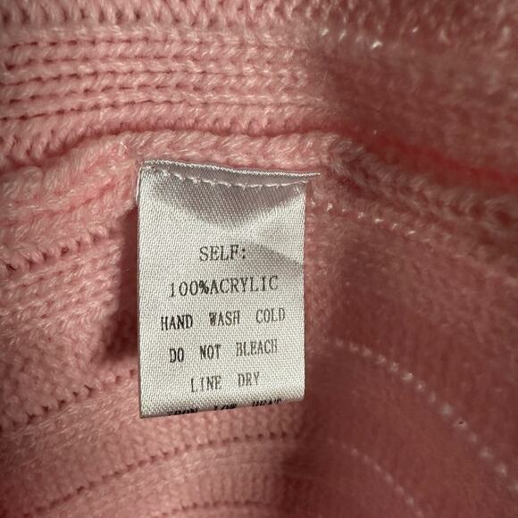 NEW Pink Orange Knit Midi Sweater Skirt Boho Indie Retro Stripe Pencil Y2K - Picture 6 of 6